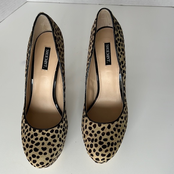 SHOEMINT Jess Dalmation LEOPARD PONY HAIR Platform HEELS WOMEN'S 
Size 9 - Picture 4 of 17